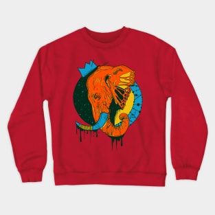 Orange Blue Royal Elephant Crewneck Sweatshirt